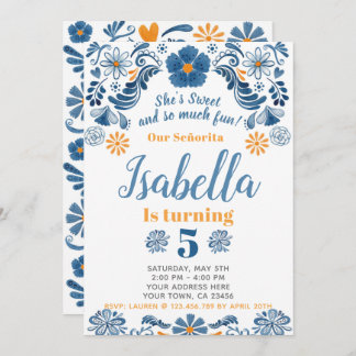 Fiesta-Geburtstags-Einladung, BlumenParty laden Einladung