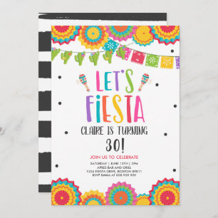Fiesta Geburtstagsparty jedes Alters Erwachsene La Einladung