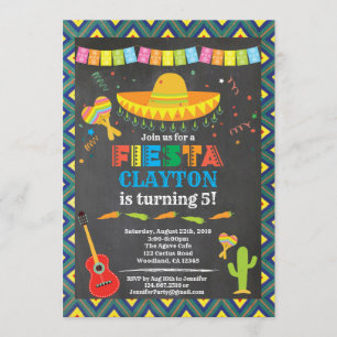 Fiesta Geburtstagssombrero-Hutchalkboard Einladung