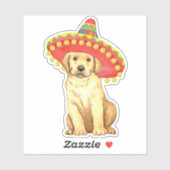 Fiesta Gelbe Labrador Vinyl Sticker (Blatt)