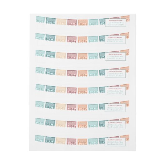 Fiesta Gender Neutral Mexican Theme Rücksendeadres (Bogen)