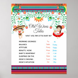 Fiesta Gender Reveal Old Ehefrauen Tales Board Poster