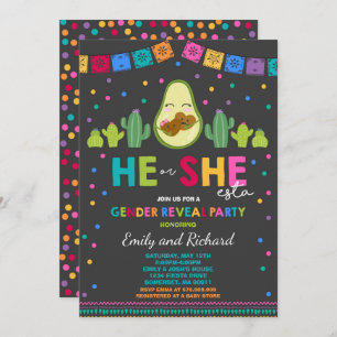 Fiesta Gender Reveal Party er oder sie-Esta Reveal Einladung