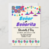 Fiesta Gender Reveal Señor oder Señorita Einladung (Vorderseite)