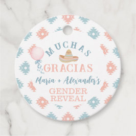 Fiesta Gender Reveal Vielen Dank Geschenkanhänger