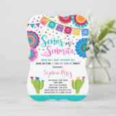 Fiesta Gender Reveitation Señor oder Señorita Einladung (Stehend Vorderseite)