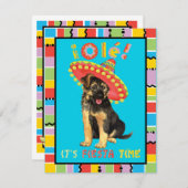 Fiesta German Shepherd Einladung (Vorne/Hinten)