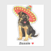 Fiesta German Shepherd Vinyl Sticker (Blatt)