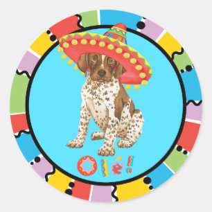 Fiesta German Shorthaired Pointer Runder Aufkleber