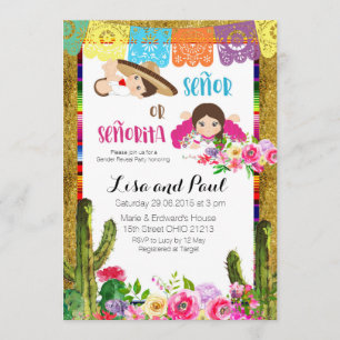 Fiesta-Geschlecht decken Einladung Señor oder