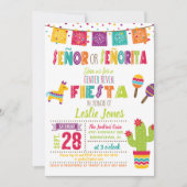 Fiesta-Geschlecht decken Einladung - weißen (Vorderseite)