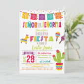 Fiesta-Geschlecht decken Einladung - weißen (Stehend Vorderseite)