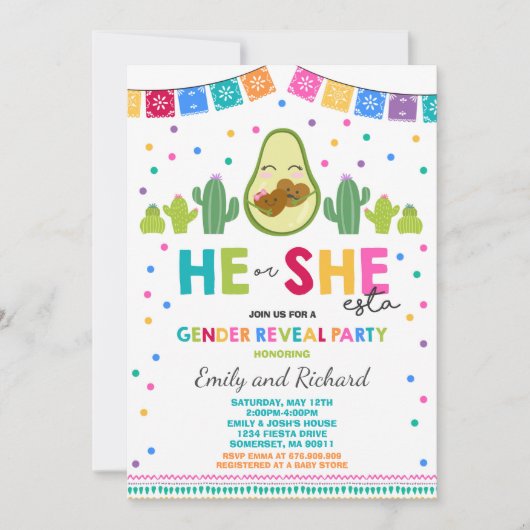 Fiesta-Geschlecht decken Party er auf, oder Einladung (Vorderseite)