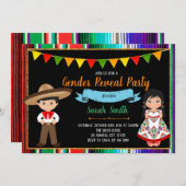 Fiesta Geschlecht: Party Einladung (Vorne/Hinten)