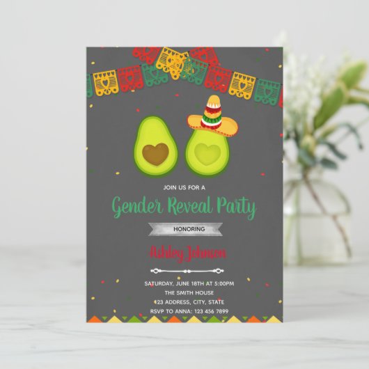 Fiesta Geschlecht: Party Einladung (Stehend Vorderseite)