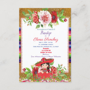 Fiesta Girl Taufe Christening Einladung