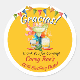 Fiesta "Gracias" 60th Birthday Thank You Custom Runder Aufkleber
