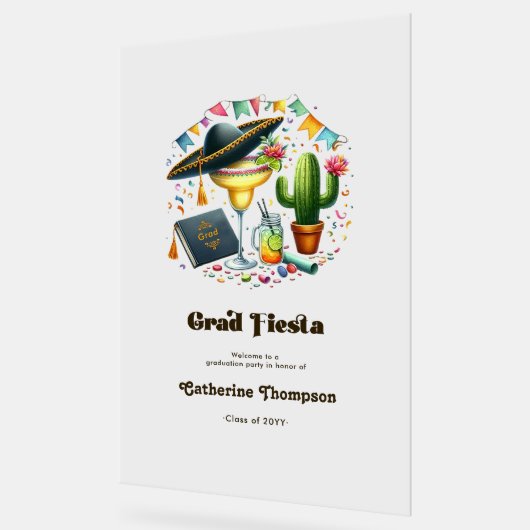 Fiesta Graduation Party Willkommen Acrylschild (Winkel)