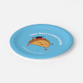 Fiesta Graduierungspartei Taco über eine große Zuk Pappteller (Schrägansicht)