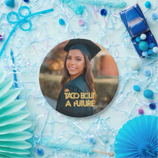 Fiesta Graduierungspartei Taco über eine große Zuk Pappteller (Party)