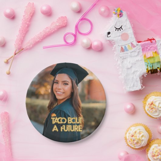 Fiesta Graduierungspartei Taco über eine große Zuk Pappteller (Party)