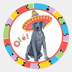 Fiesta Great Dane Runder Aufkleber
