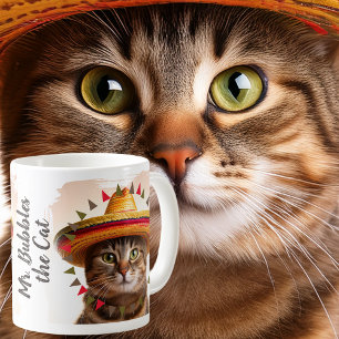 Fiesta grenzt um Ihr Funny Cat Foto an Kaffeetasse