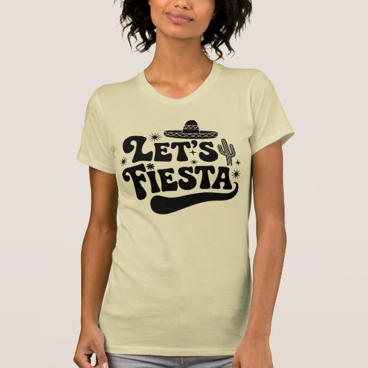Fiesta Groovy Celebration Sombrero Cactus T-Shirt (Vorderseite)