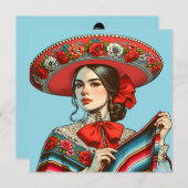 Fiesta Groovy Festive Sombrero Einladung (Vorne/Hinten)