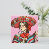 Fiesta Groovy Festive Sombrero Einladung (Stehend Vorderseite)