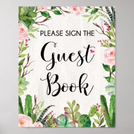 Fiesta Guest Book Sign Baby Dusche Brautparty Poster