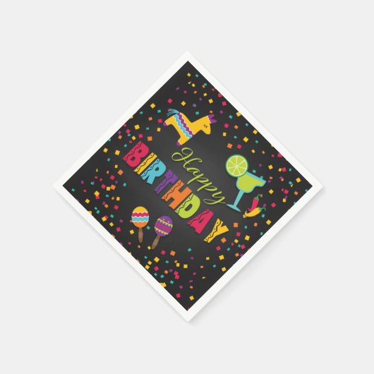 Fiesta Happy Birthday Napkins Serviette (Ecke)