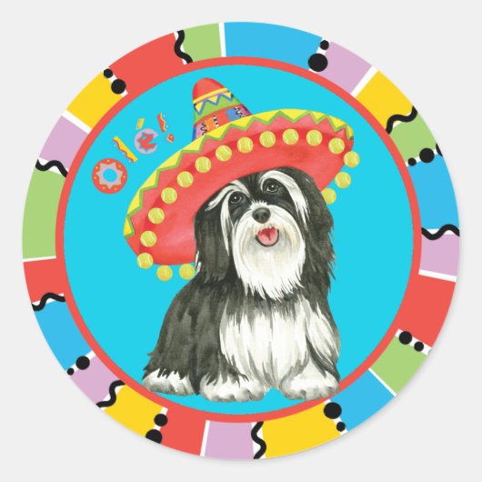 Fiesta Havanese Runder Aufkleber (Vorderseite)