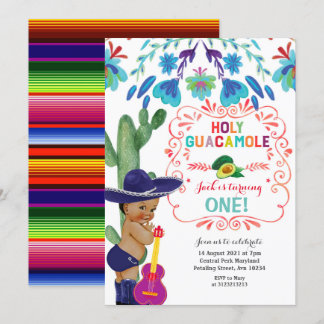 Fiesta-heiliges Guacamole-Geburtstags-Baby Einladung
