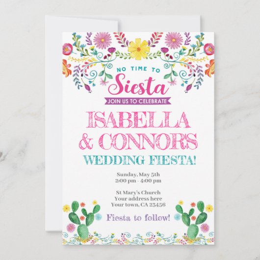 Fiesta-Hochzeit Einladung (Vorderseite)