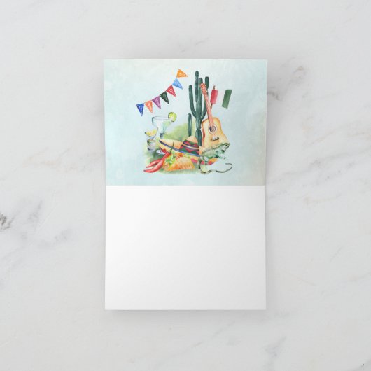 Fiesta-Hochzeit| Wasserfarbe Dankeschön Karte (Innenseite)