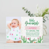 Fiesta Holy Guacamole Foto Geburtstagseinladung Einladung (Stehend Vorderseite)