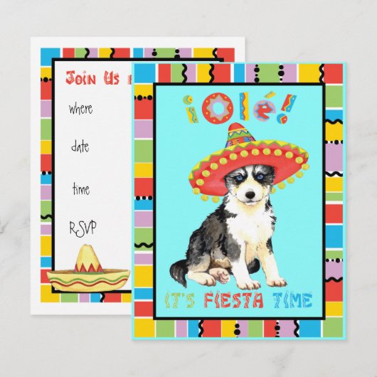 Fiesta Husky Einladung (Vorne/Hinten)