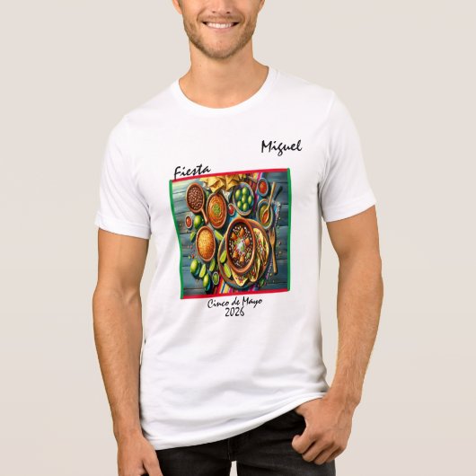 "Fiesta" individuell anpassbar Tri-Blend Shirt (Vorderseite)