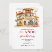 Fiesta Invitación de 30 Años Mujer Einladung (Vorne/Hinten)