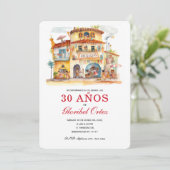 Fiesta Invitación de 30 Años Mujer Einladung (Stehend Vorderseite)