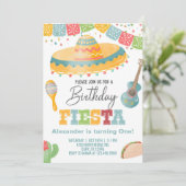 Fiesta Junge Einladung zum Geburtstag, Junge Fiest (Stehend Vorderseite)