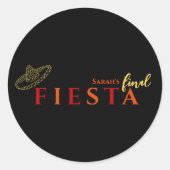 Fiesta-Junggeselinnen-Abschied Runder Aufkleber (Vorderseite)