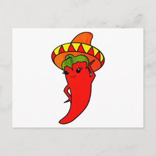 Fiesta-Junggesellinnenabschied Kawaii Roter Heißer Postkarte
