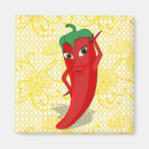 Fiesta-Junggesellinnenabschied mit roter Scharfer- Magnet