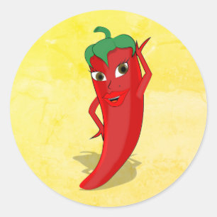 Fiesta-Junggesellinnenabschied mit roter Scharfer- Runder Aufkleber