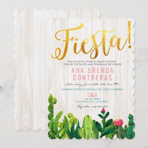 Fiesta Kactus Hochzeitsdusche Einladung