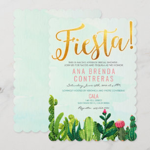 Fiesta Kactus Hochzeitsdusche Einladung