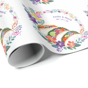 FIESTA Kaktus Folkart Blumen Benutzerdefiniert Geschenkpapier