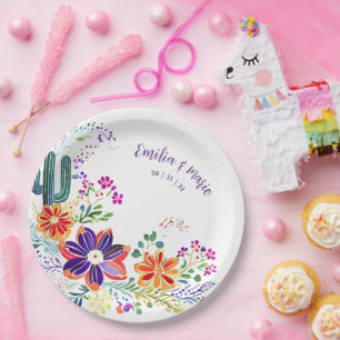 FIESTA Kaktus Folkart Blumen individuell Pappteller